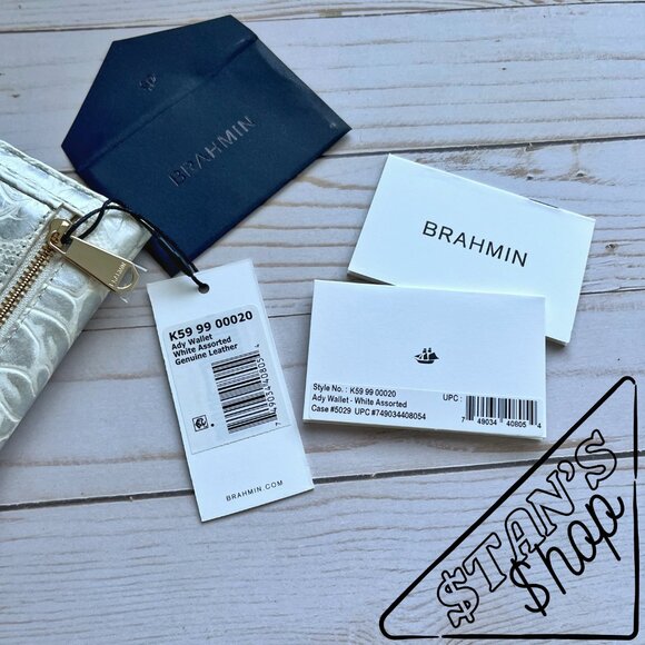 BRAHMIN Ady Wallet White Assorted Genuine Leather - 1 - Picture 10 of 10